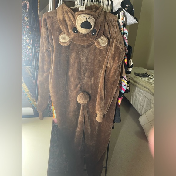 Unisex Adult Onesie Pajamas Bear One Piece - Picture 5 of 5